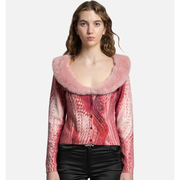 Blumarine Tops - NWT! Blumarine faux fur cardigan